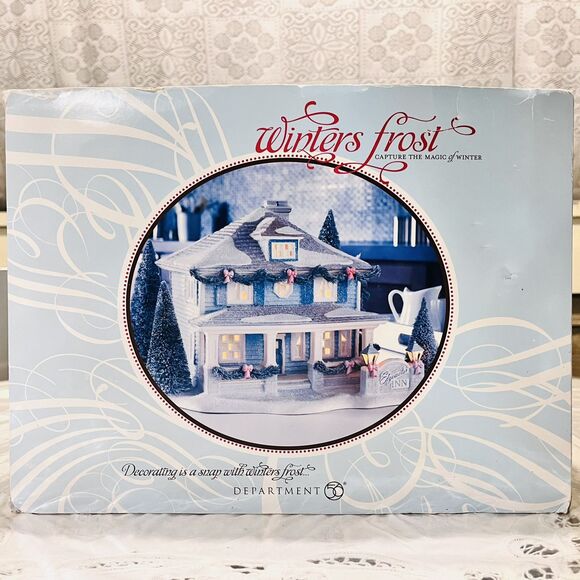 Dept 56 Winters Frost Edgewater Inn Christmas Village Ceramic House 4025415